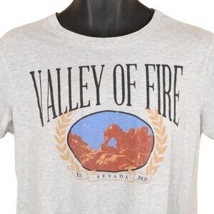 Valley Of Fire Crop Top T Shirt Womens Size Medium Gray State Park Made In USA